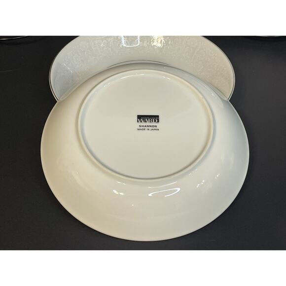 Montgomery Ward Shannon Japan Fine China Soup/Salad Bowls Set of 7 Silver Rim - Picture 11 of 16